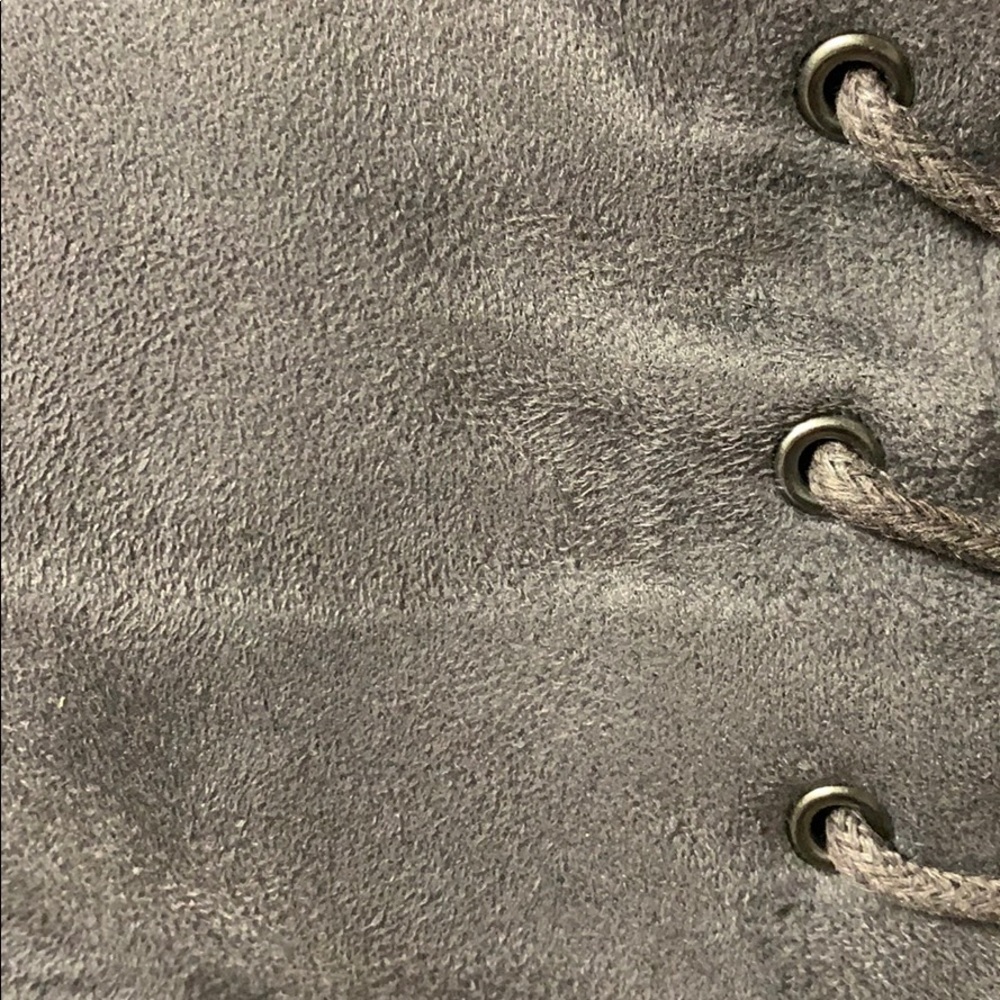 GRAY FAUX SUEDE LACE UP OVER THE KNEE BOOTS - Picture 9 of 9